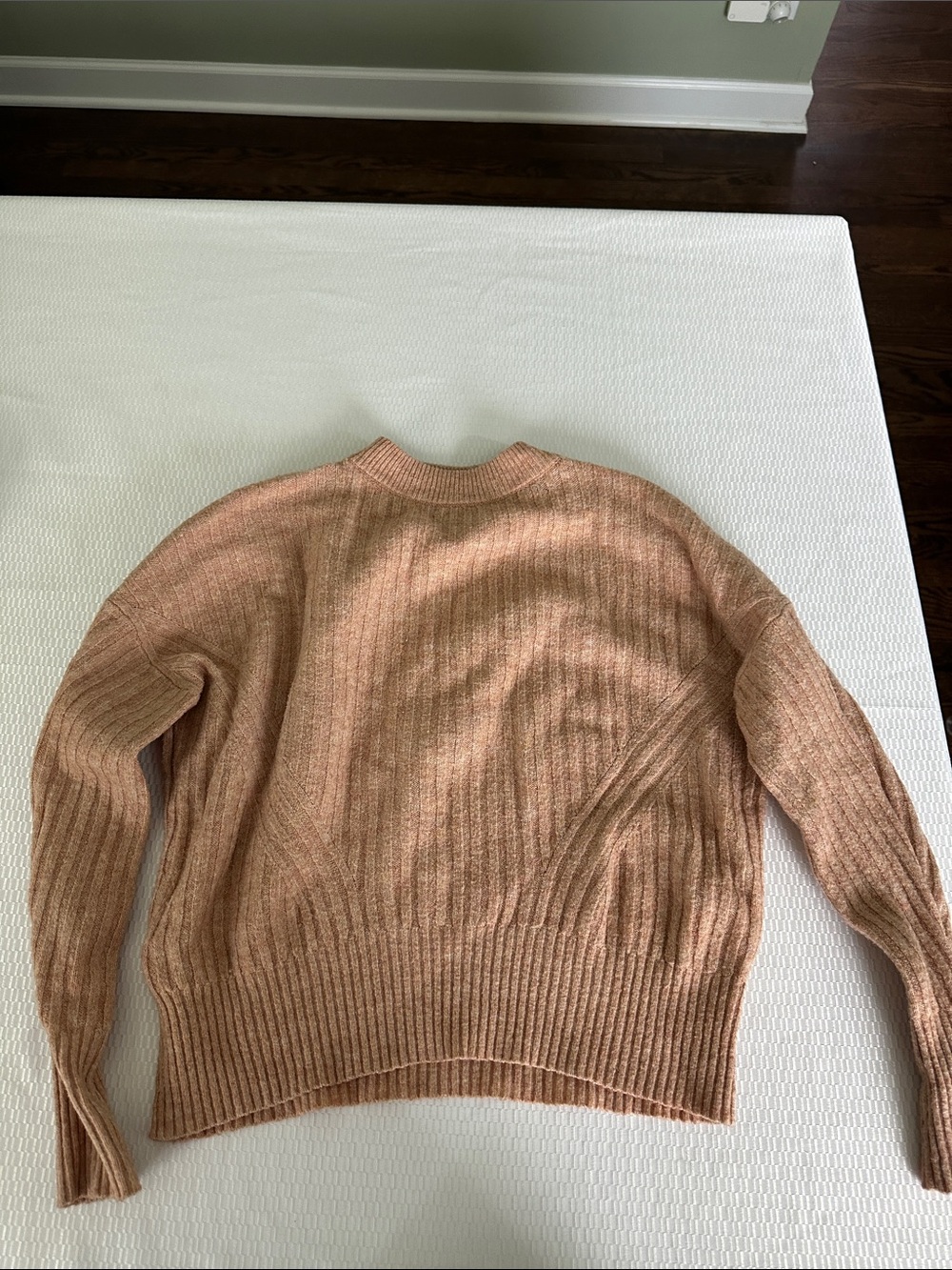 a new day Peach Crewneck Ribbed Sweater